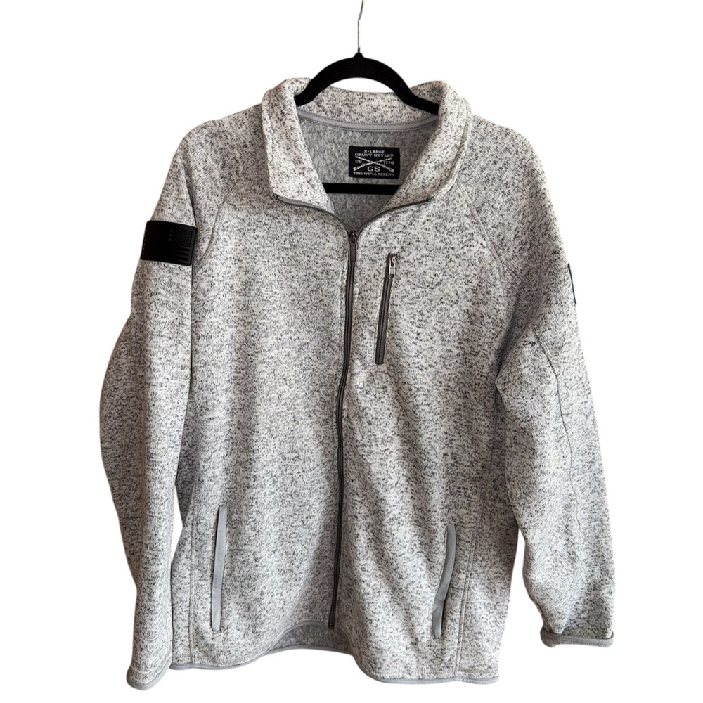 Grunt Style Gray Zip-Up Sweater